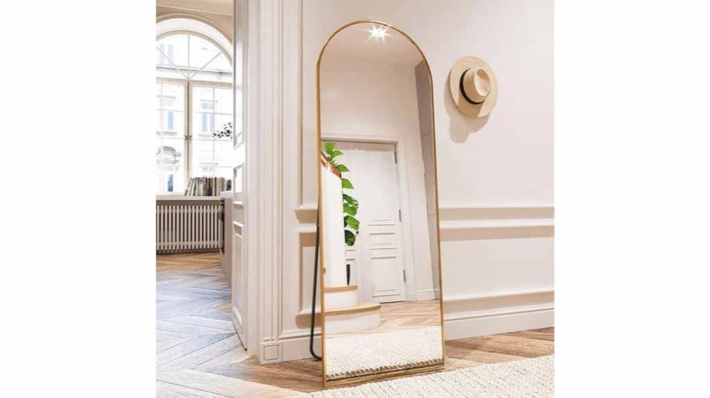 aluminum framed arched mirror