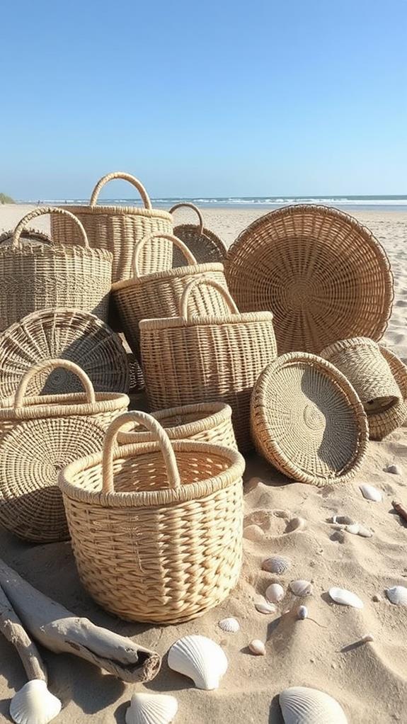 crafted handwoven decorative baskets