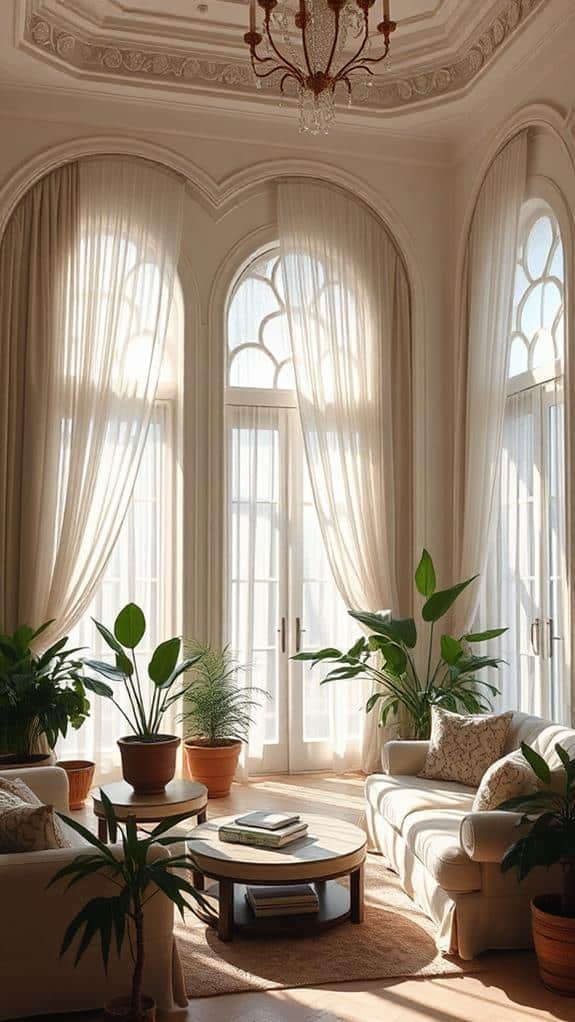 curved elegant window drapes