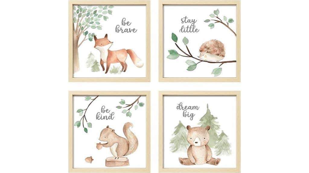 framed woodland nursery art