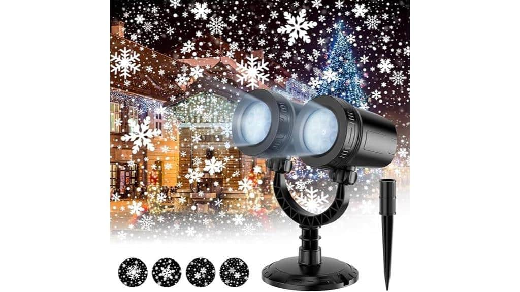 outdoor christmas snowflake projector