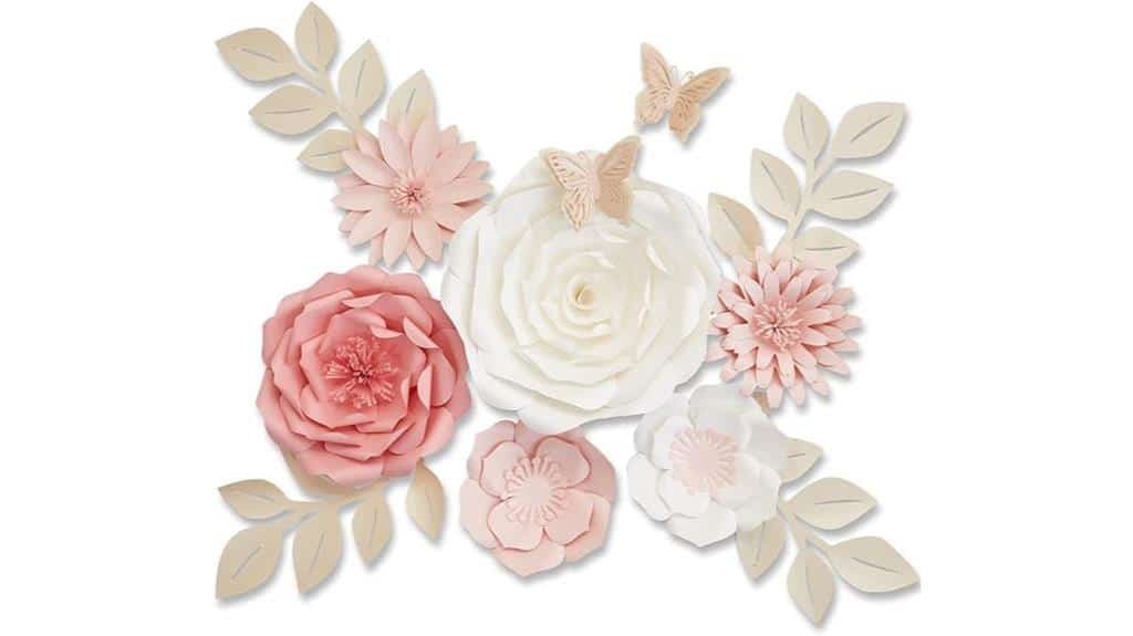 pink 3d wall flower decor