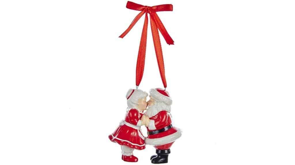 porcelain kissing santa ornament