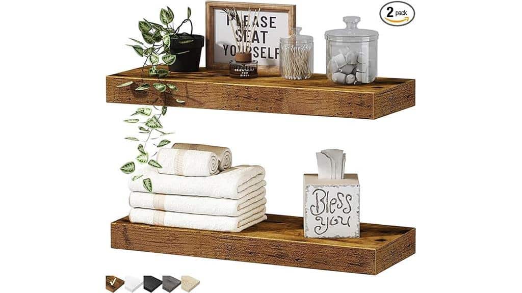 rustic floating wall shelves