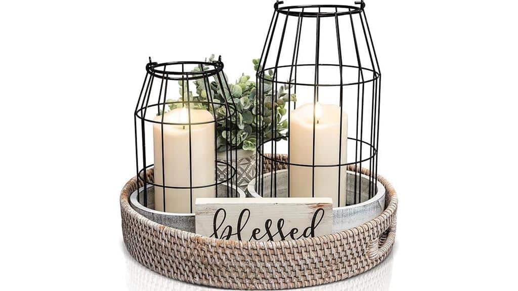 rustic lantern decor set 1