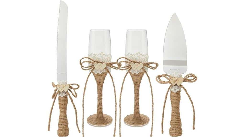 rustic wedding cake server set