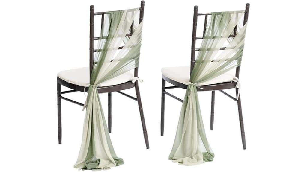 sage milky green chair sashes