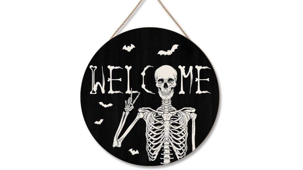 spooky halloween skull sign