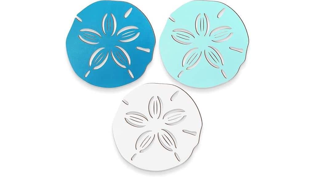 three piece sand dollar decor