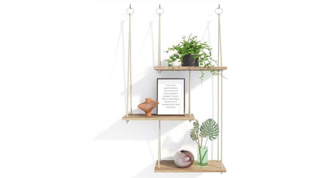 wall mounted three tier shelves