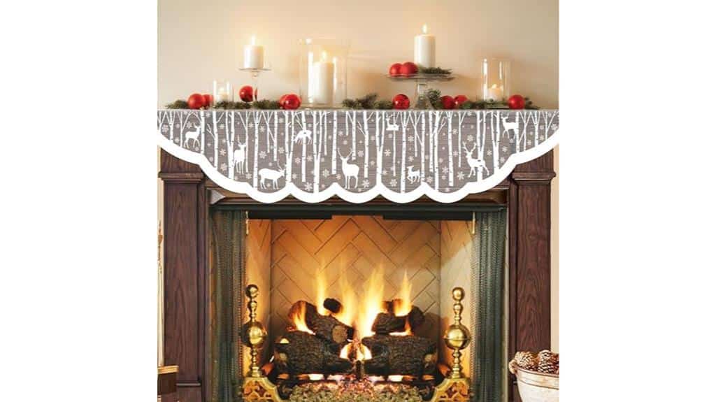 winter themed mantel scarf decor