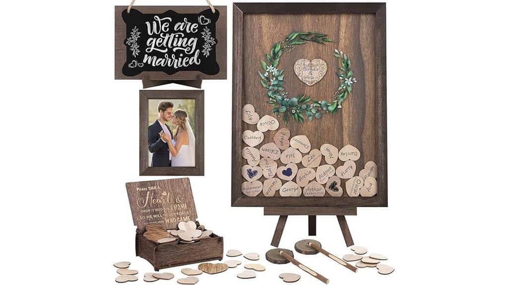 wooden hearts guest book