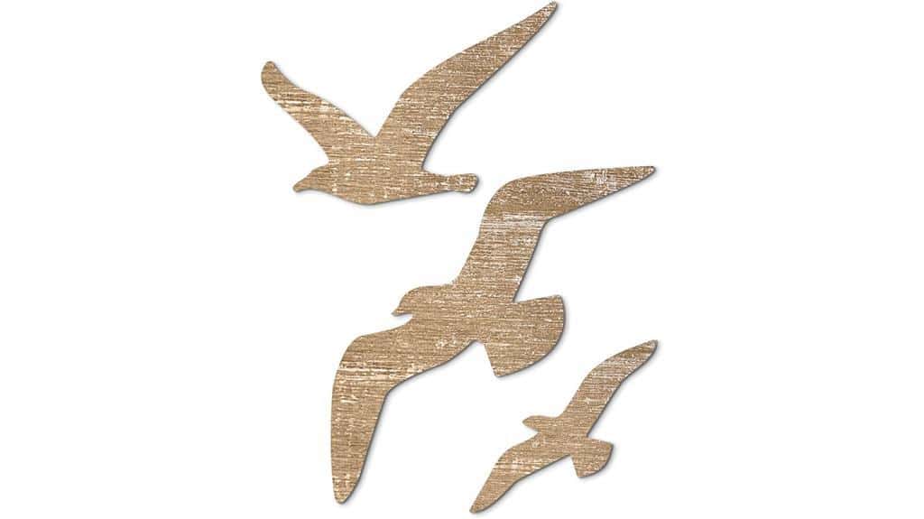 wooden seagull wall art