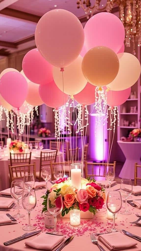 airy balloon centerpieces display