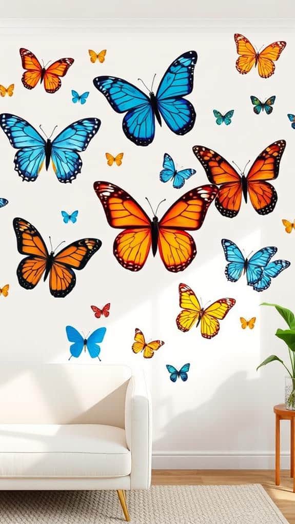 butterfly pattern accent walls