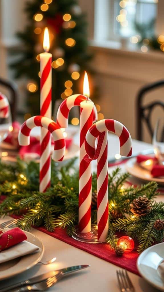 candy cane candle holders