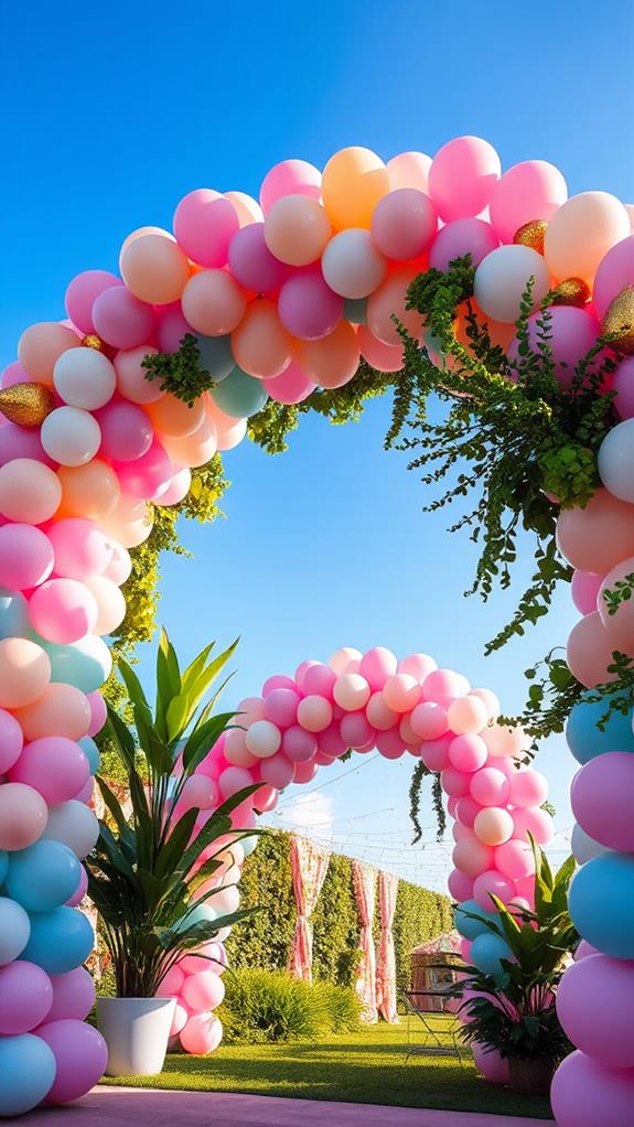 colorful balloon archway entrance