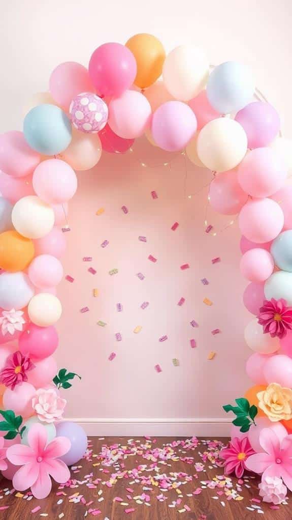 colorful balloon display backdrop