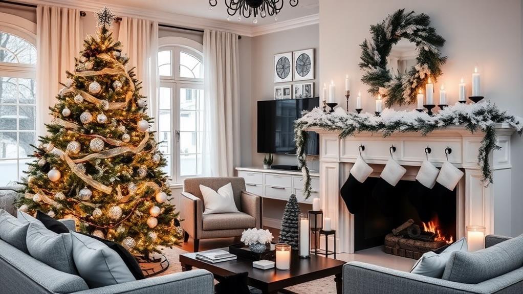 elegant monochrome holiday decor