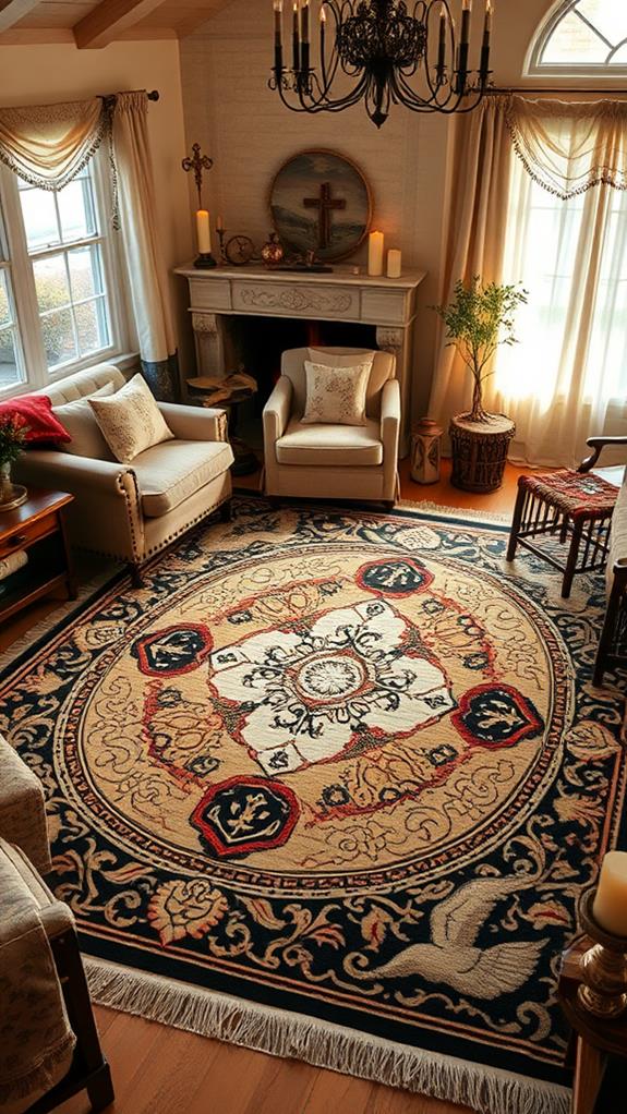 faith inspired decorative carpets