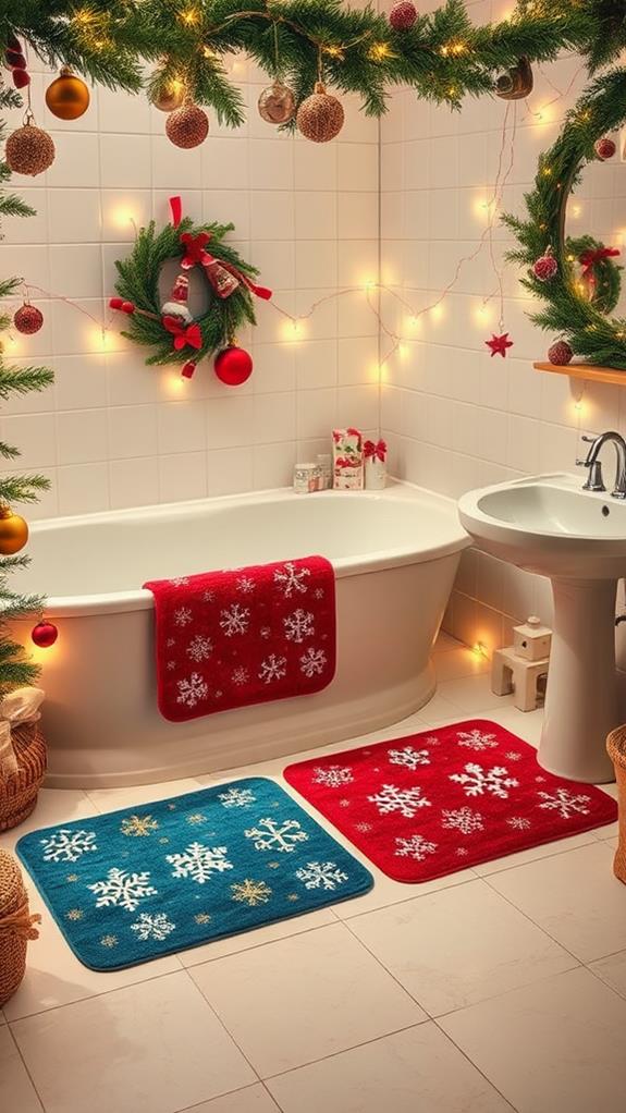 festive holiday bathroom decor