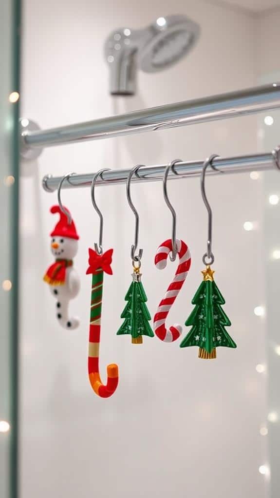 holiday themed shower curtain hooks