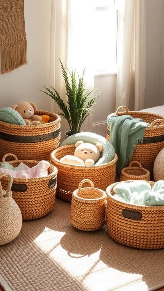 natural rattan storage basket