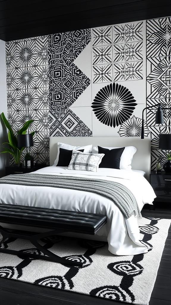 striking black and white decor