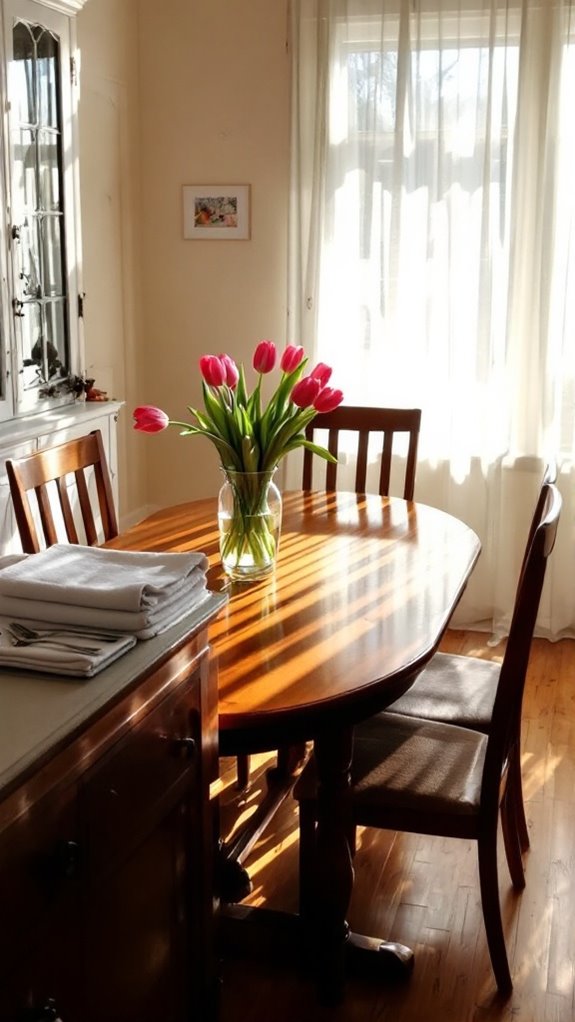 organize and tidy dining area