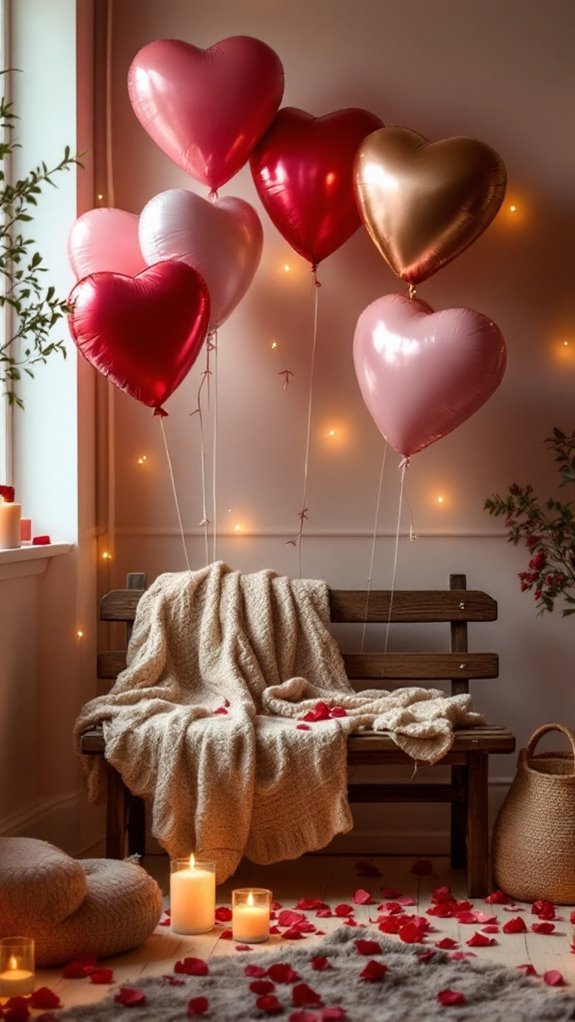 romantic balloon decorations setup