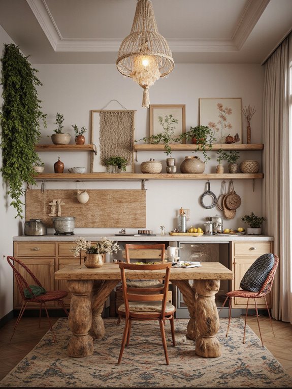 bohemian inspired kitchen decorations ideas