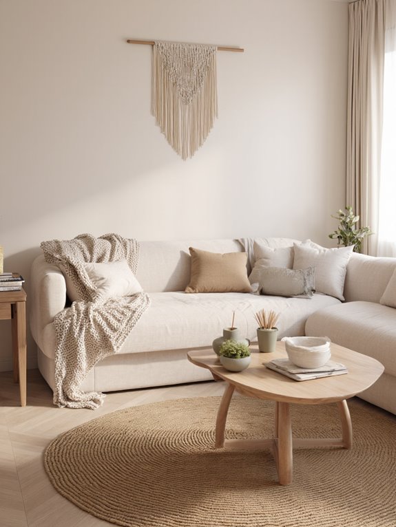 cozy natural fabric decor
