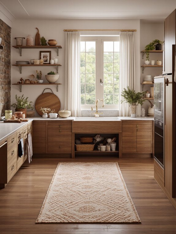 cozy rug enhances kitchen warmth