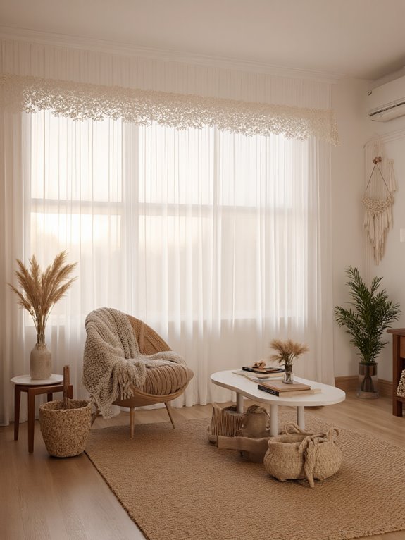 cozy sheer curtain ambiance