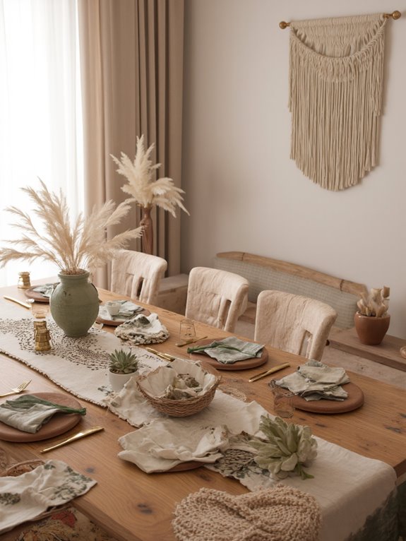 eclectic boho table settings