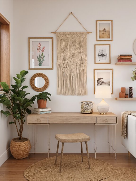 eclectic wall art display