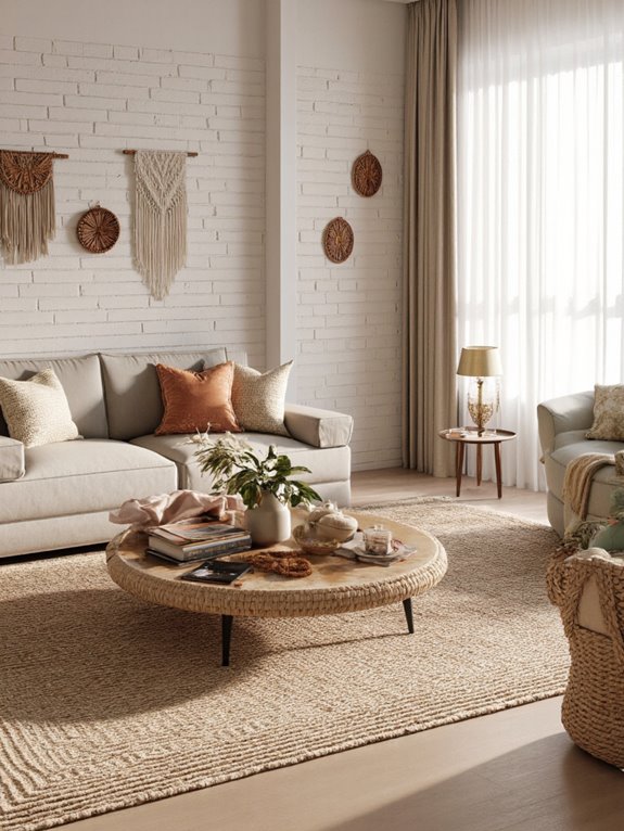 layering textured rugs creatively