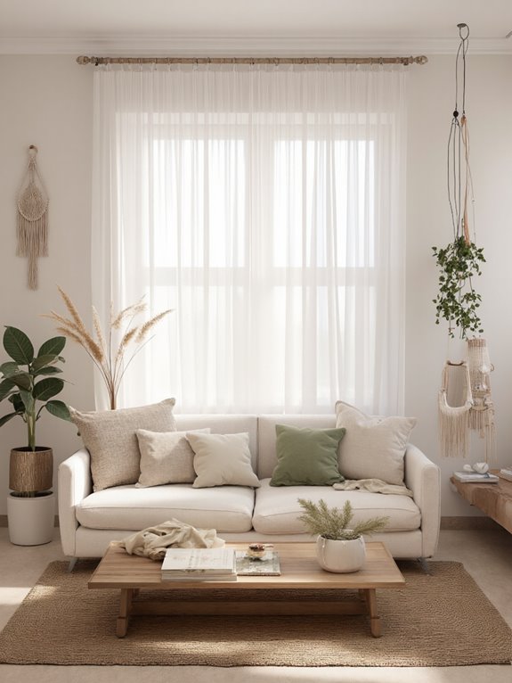 lightweight sheer curtains enhance ambiance