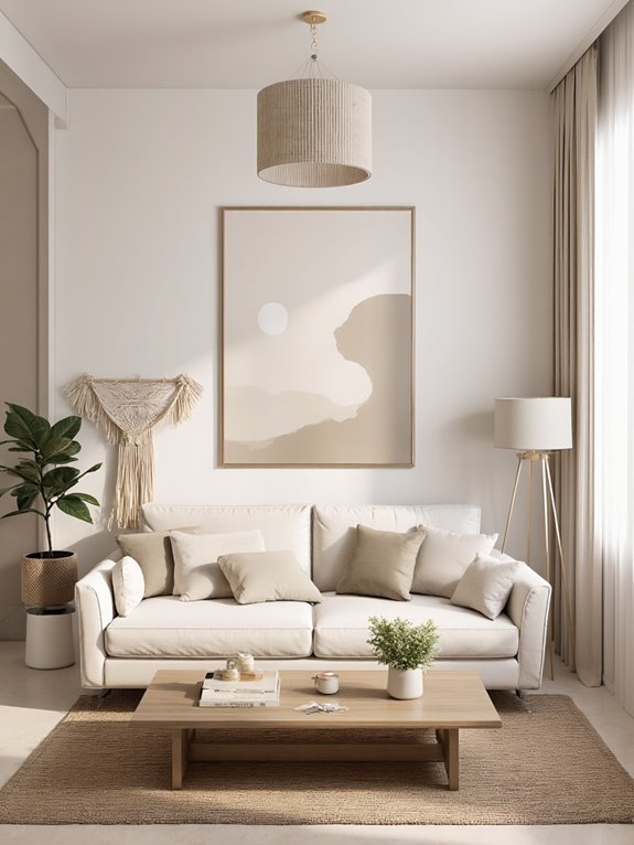 monochromatic boho aesthetic accents