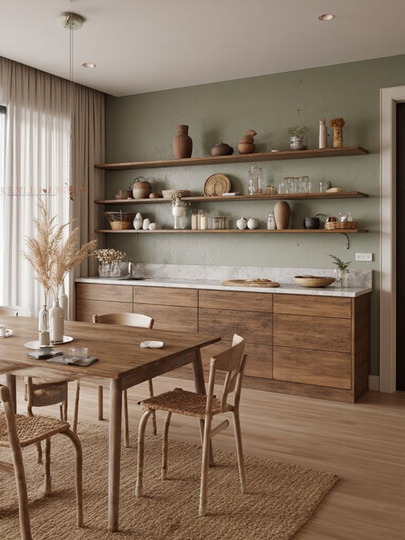 natural wood kitchen accents