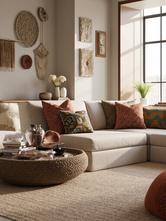 vibrant accent pillows elevate