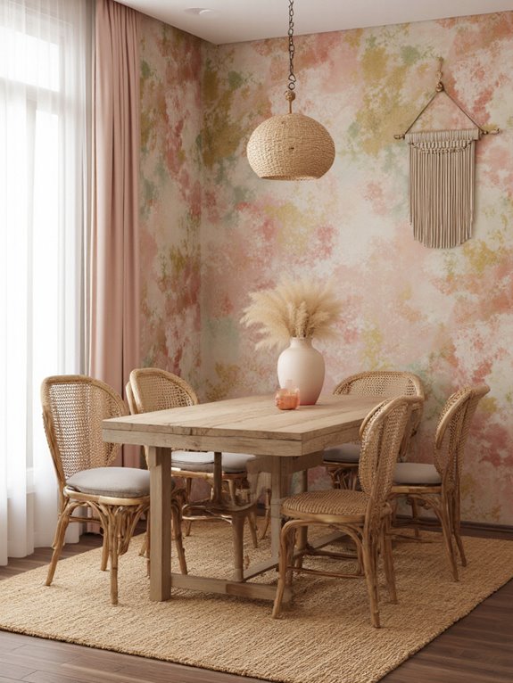 vibrant boho mural transformation