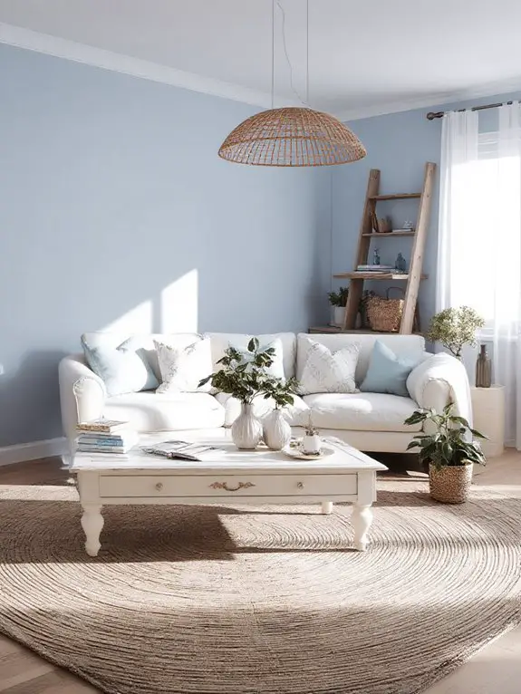 airy blues and plants