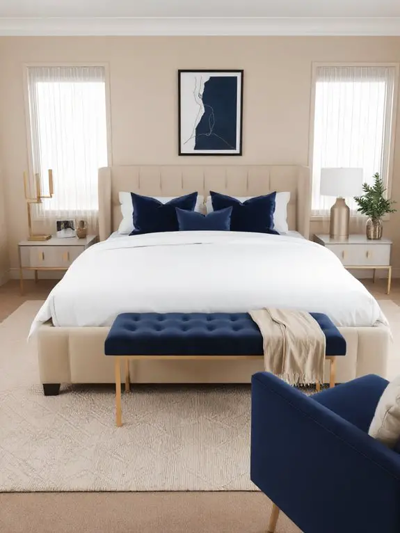 beige and navy elegance combined