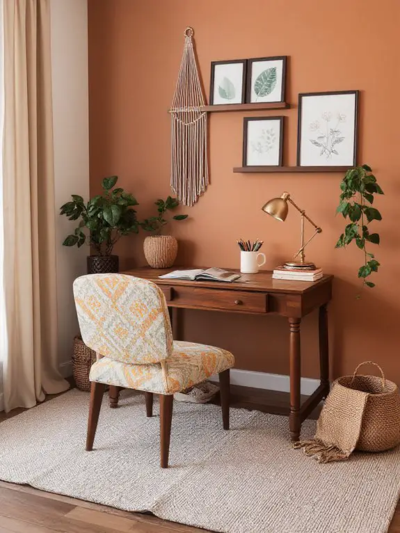 bohemian home office decor