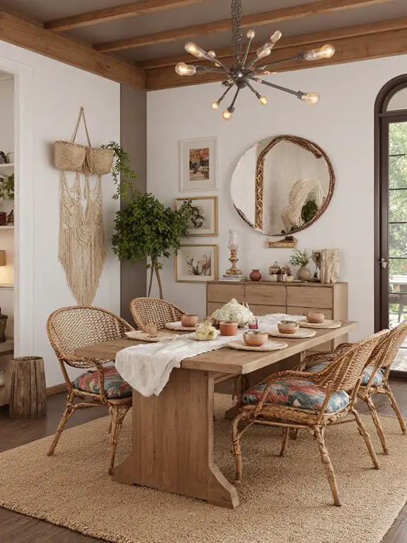 bohemian inspired dining room decor
