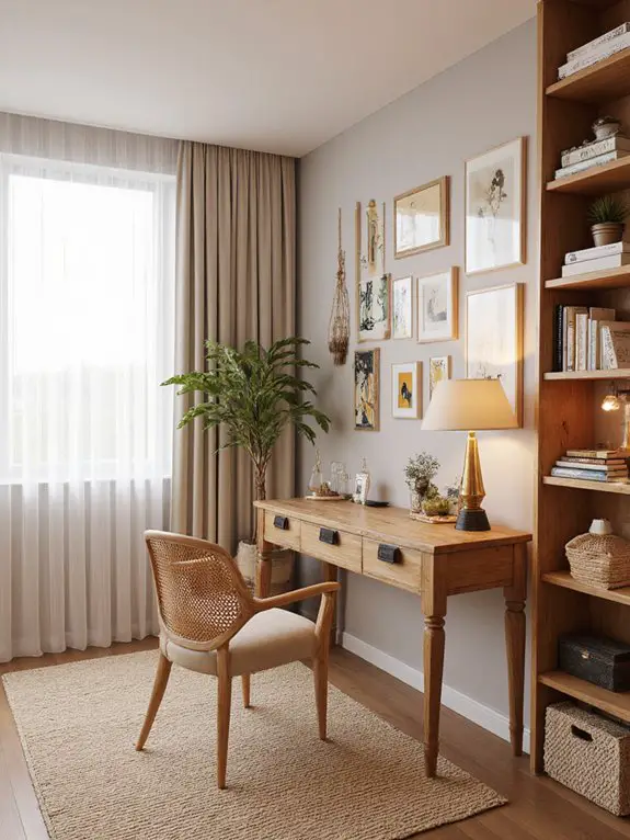 boho inspired home office decor