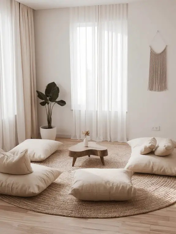 boho minimalist floor cushions