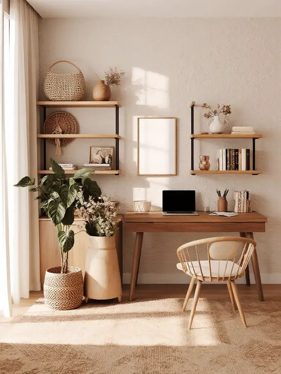 boho open shelving style