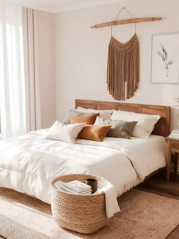 boho woven basket storage